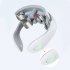 Wireless Heated Neck Massager  Neck Acupoints Lymphvity Massage Device  15 Levels 6 Massage Methods H88 White