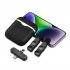 Wireless Lavalier Microphone Noise Canceling Audio Video Recording Live Gaming Mic with Charging Case Black