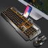 Wireless Mechanical Keyboard And Mouse Game Set Rechargeable With Backlight For Gaming white ice blue light