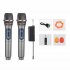 Wireless Microphone With Rechargeable Lithium Battery Receiver For Karaoke Party Meeting Church School Show No Battery  gray one to one