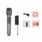 Wireless Microphone With Rechargeable Lithium Battery Receiver For Karaoke Party Meeting Church School Show(No Battery) gray one to one