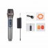 Wireless Microphone With Rechargeable Lithium Battery Receiver For Karaoke Party Meeting Church School Show No Battery  gray one to one