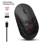 Wireless Mouse 2 4G Single Mode Charging Silent Ergonomic Computer Mouse for PC Laptop black