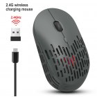 Wireless Mouse 2.4G Single Mode Charging Silent Ergonomic Computer Mouse for PC Laptop gray