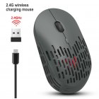 Wireless Mouse 2 4G Single Mode Charging Silent Ergonomic Computer Mouse for PC Laptop gray