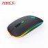 Wireless  Mouse Bluetooth compatible Dual mode Rechargeable Luminous Silent Ergonomic Mouse For Laptop Pc Silver dual mode illuminated version