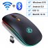 Wireless  Mouse Bluetooth compatible Dual mode Rechargeable Luminous Silent Ergonomic Mouse For Laptop Pc Silver dual mode illuminated version