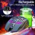 Wireless Mouse  Lighting Ergonomic Wireless Mouse  2 4GHz USB Cordless Mouse  1600DPI 500MAH Rechargeable Wireless Mouse For Computer Laptop PC black