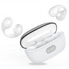Wireless Open Ear Headphones With Charging Case Ear Clip Noise Reduction Headset For Running Cycling Hiking Office White