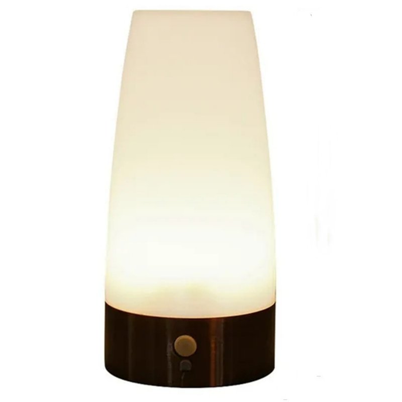Wireless PIR Motion Sensor LED Night Light Battery Operated Table Lamp Smart Bedside Lamp For Home Decor Bedroom Bathroom round