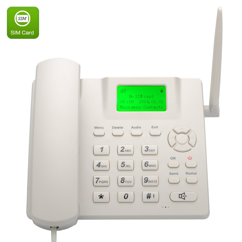 Wireless Quad Band GSM Desk Phone (White)