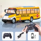 Wireless Remote Control Bus with Light Simulation Electric Large Double decker Bus 666 677NA Yellow School Bus