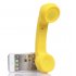 Wireless Retro Telephone Handset Radiation proof Handset Receivers Headphones for Mobile Phone  yellow