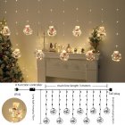 Wishing Ball Curtain Light With USB Power Supply Remote 120 LED Window Fairy Lights For Wedding Backdrop Room Dorm Party Christmas Decor Santa Claus style