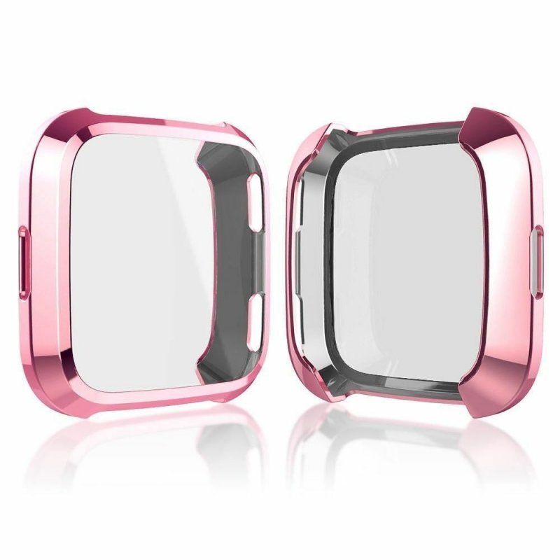 For Fitbit Versa Silicone Ultra Thin TPU Shell Case Screen Protector Frame Cover 