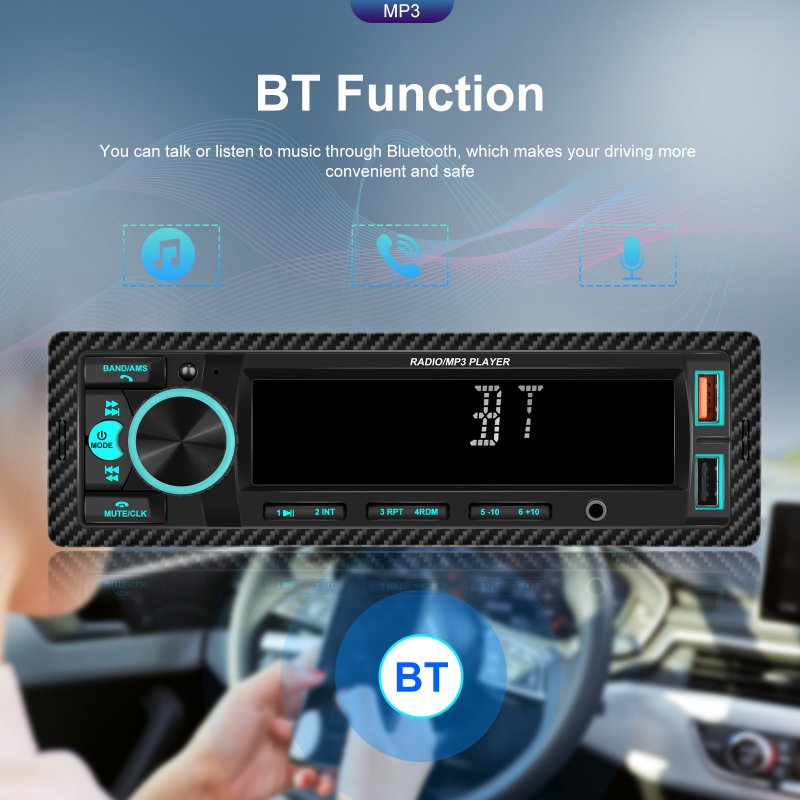 1 Din 890 Car Mp3 Player Dual Bluetooth Backlight Fm Radio U Disk Aux Multimedia Player 