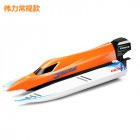 Wl915-a Rc Boat Brushless 45km/h High Speed Boat Full Scale Speed Boat Anti-rollover Low Power Alarm Pool Remote  Control  Boats Orange