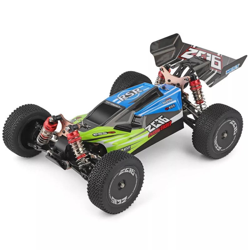 Wltoys 144001 1/14 2.4G 4WD High Speed Racing RC Car Vehicle Models 60km/h (Custom Package) No Color Box green with two batteries