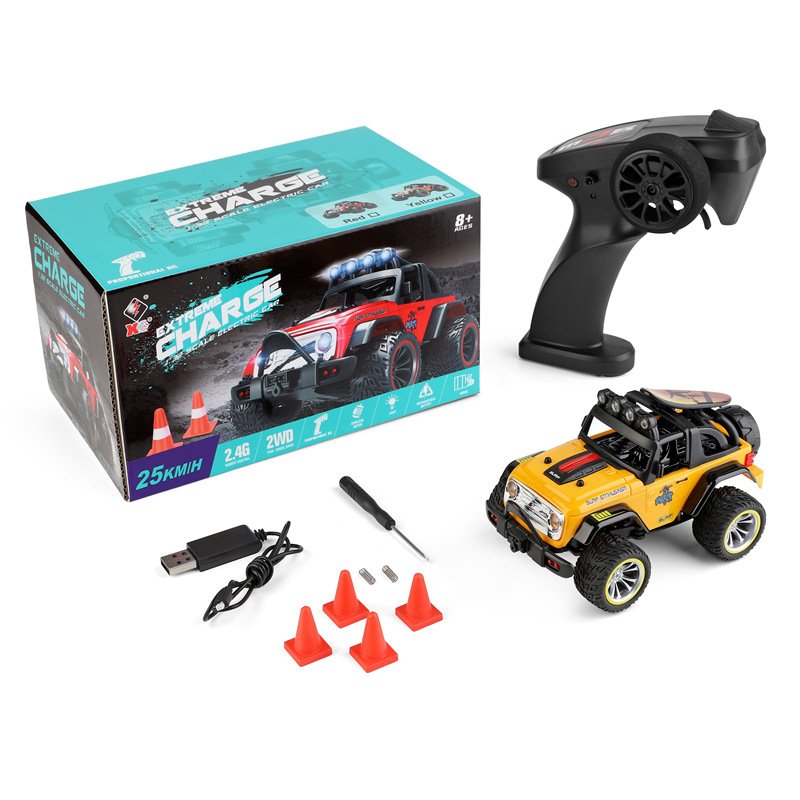 Wltoys 322221 2.4g Radio System 1/32 2wd 280 Brushed Motor Mini Remote  Control  Car Off Road Vehicle Models W/ Light Children Toys yellow