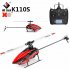 Wltoys Xk K110s Upgraded Six way Single paddle Brushless Remote  Control  Helicopter 3 axis Gyroscope Mini Drone For Kids Gifts As shown