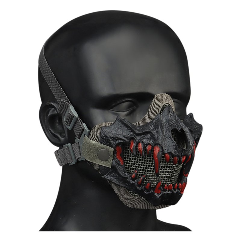 WoSporT Tactical Half Face Mask Fangs Breathable Protective Tactical Mask Half Face Protective Masks