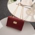 Woman Chic Single Shoulder Cross Body Satchel with Lock Catch red