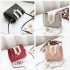 Woman Fashion Crossbody Bag Lock Buckle Drawstring Bucket Bag Pink