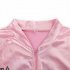 Woman Fashion Letters Printing Baseball Uniform Pink Ladies Satin Jacket with Polka Dot Scarf Pink XXL
