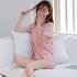 Woman Fashion Short Sleeves Cute Pattern Printing Homewear Suit  A Smiley pepper L