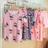 Woman Fashion Short Sleeves Cute Pattern Printing Homewear Suit  B Scarf Rabbit Pink M