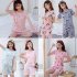 Woman Fashion Short Sleeves Cute Pattern Printing Homewear Suit  A Smiley pepper M