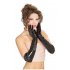 Woman Shiny Sexy Patent Leather Long Rubber Latex Gloves black One size