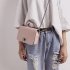 Woman Woven Design Spin Lock Small Bag Chain Single Shoulder Belt Satchel Pink