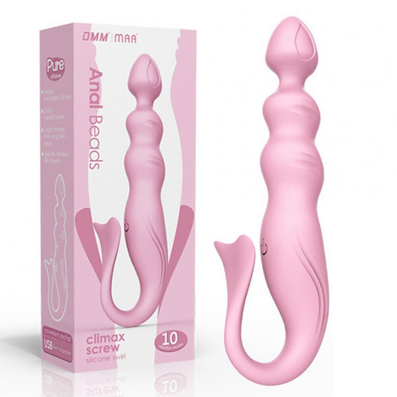 Women 10-Frequency Massager Mermaid Vibrator Waterproof Rechargeable Stimulator Sex Tool Pink