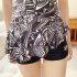 Women 2 Piece Fashion Printed Swimsuit Sleeveless Slimming Conservative Quick drying Swimwear For Hot Spring black 3XL