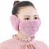 Women 2 in 1 Warm Mask Earmuffs Cartoon Cat Autumn Winter Thicken Plush Riding Outdoor Wear Khaki