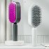 Women Air Cushion Massager Brush Household Painless Self Cleaning Hair Brush Shaping Comb with Anti slip Handle Rose Red