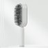 Women Air Cushion Massager Brush Household Painless Self Cleaning Hair Brush Shaping Comb with Anti slip Handle White