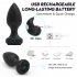 Women Anal Plug Vibrator 10 Vibration Modes Rechargeable Remote Control Butt Plug Vibrators Adult Sex Toys black