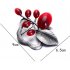 Women Ancient  Opal Stone Vintage Brooches Silver red Large Flower Brooch Pins fit Sweater Scarf  red