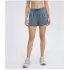 Women Athletic Shorts Elastic Waist Loose Breathable Sports Casual Shorts For Sports Fitness Yoga Running Asphaltum  10