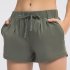 Women Athletic Shorts Elastic Waist Loose Breathable Sports Casual Shorts For Sports Fitness Yoga Running green 8
