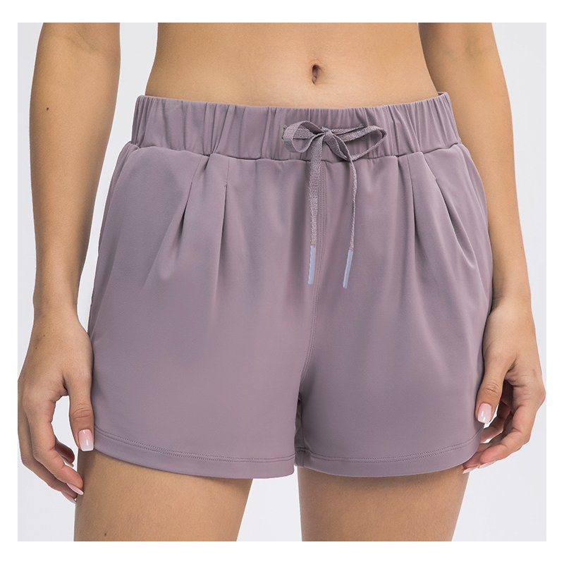 Women Athletic Shorts Elastic Waist Loose Breathable Sports Casual Shorts For Sports Fitness Yoga Running pink 8