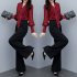 Women Autumn Shirt Thin High Wide Leg Pants Two Piece Suit Loose Waist Fashion Outfit red L