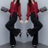Women Autumn Shirt Thin High Wide Leg Pants Two Piece Suit Loose Waist Fashion Outfit red L