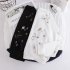 Women Autumn Sweatshirts Embroidered Hooded Blouse Loose Long Sleeves Tops White M