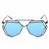 Women Big Mirror Hexagon UV400 Hollow Out Sun Glasses