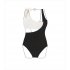 Women Bikini Swimsuit Trendy Contrast Color Slimming Adjustable Straps Swimwear For Swimming Hot Spring black XL
