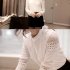 Women Blouses Slim Long sleeved White Shirt Lace Hook Flower Hollow Standing Collar Tops