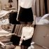 Women Blouses Slim Long sleeved White Shirt Lace Hook Flower Hollow Standing Collar Tops I4A2